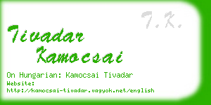 tivadar kamocsai business card